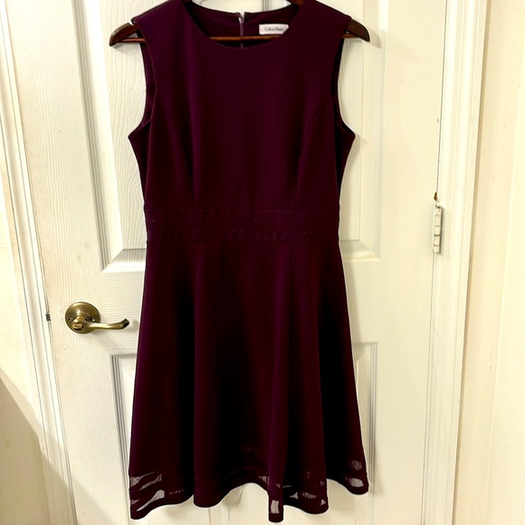 Calvin Klein Dark Purple Dress Size 10 - Picture 1 of 2